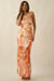 Island Blossoms Floral Chiffon Lace-Up Maxi Dress - ShopPromesa