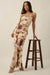Island Blossoms Floral Chiffon Lace-Up Maxi Dress - ShopPromesa