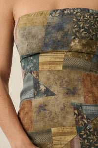 Mixed Signals Patchwork-Print Strapless Maxi Dress - ShopPromesa