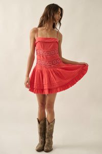 Play Date Lace-Inset Cotton Gauze Mini Dress - ShopPromesa