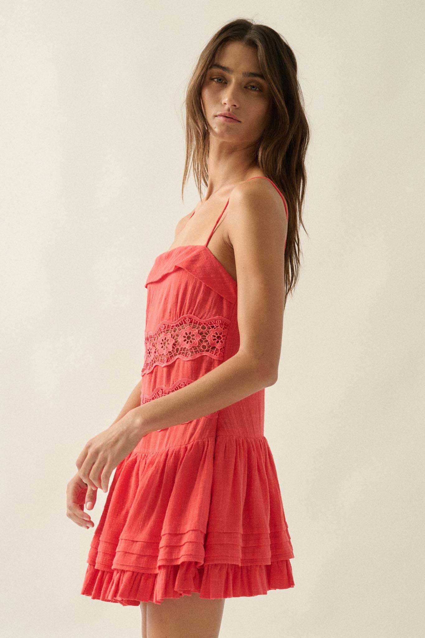 Play Date Lace-Inset Cotton Gauze Mini Dress - ShopPromesa