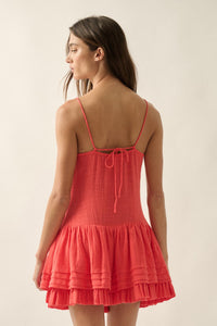 Play Date Lace-Inset Cotton Gauze Mini Dress - ShopPromesa