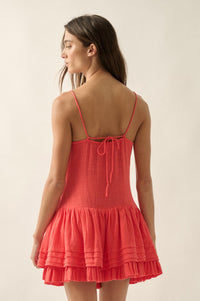 Play Date Lace-Inset Cotton Gauze Mini Dress - ShopPromesa