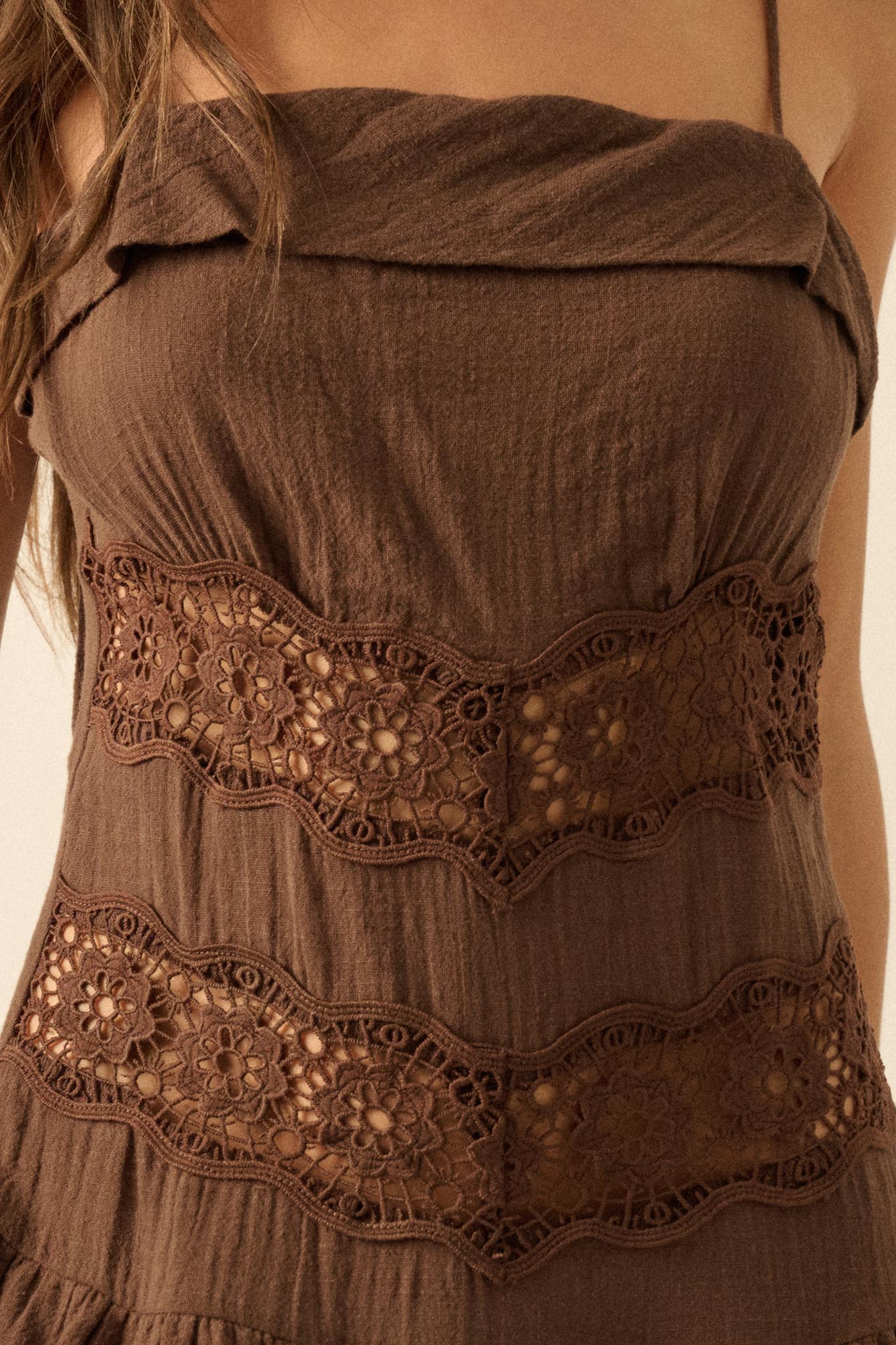 Play Date Lace-Inset Cotton Gauze Mini Dress - ShopPromesa