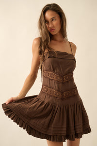 Play Date Lace-Inset Cotton Gauze Mini Dress - ShopPromesa