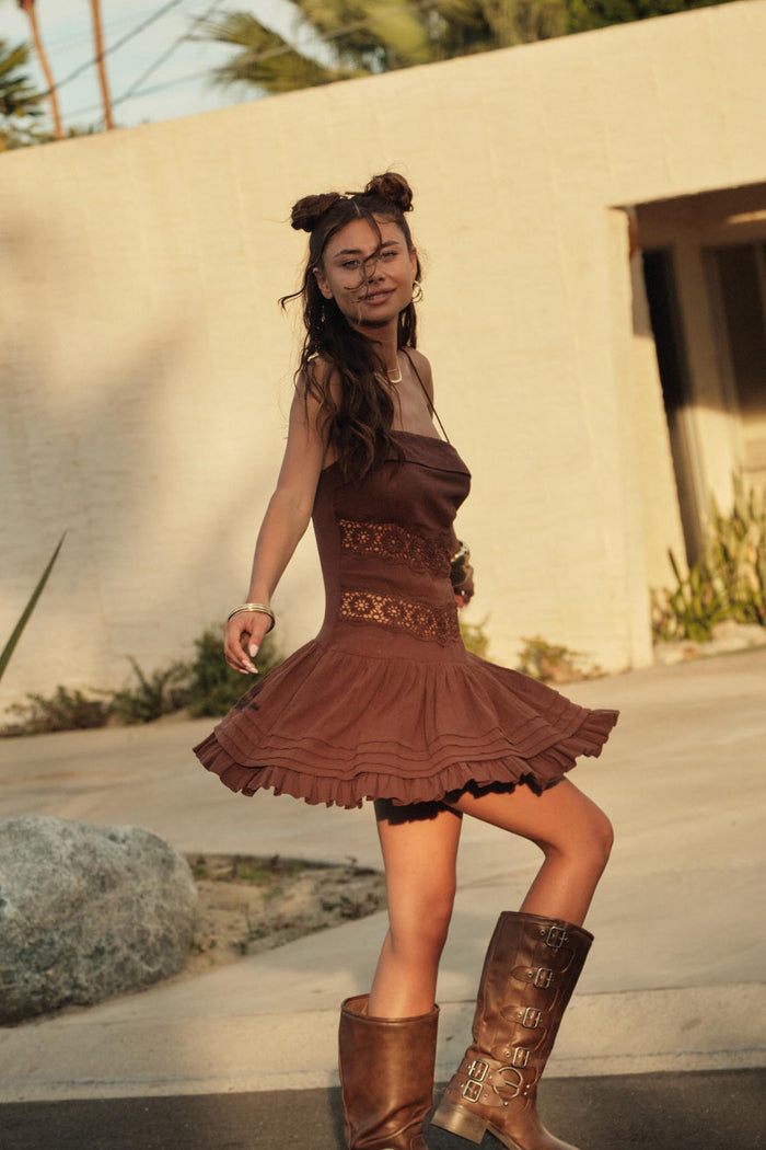 Play Date Lace-Inset Cotton Gauze Mini Dress - ShopPromesa