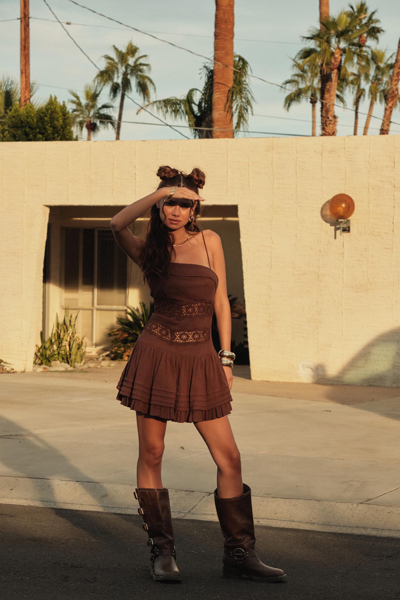 Play Date Lace-Inset Cotton Gauze Mini Dress - ShopPromesa