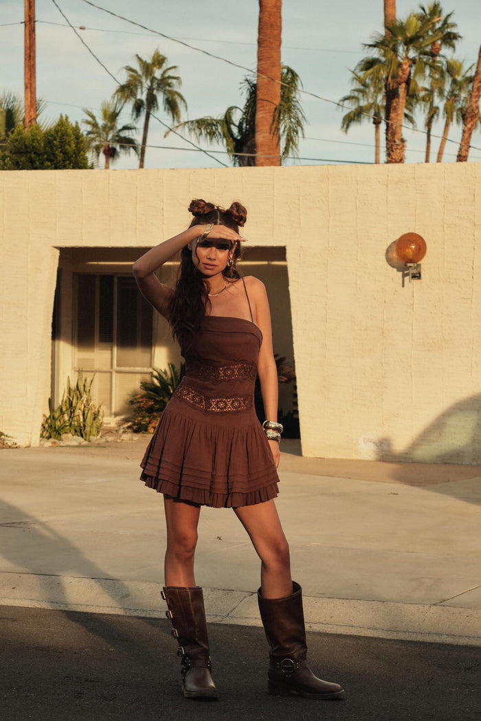 Play Date Lace-Inset Cotton Gauze Mini Dress - ShopPromesa