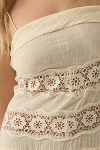 Play Date Lace-Inset Cotton Gauze Mini Dress - ShopPromesa