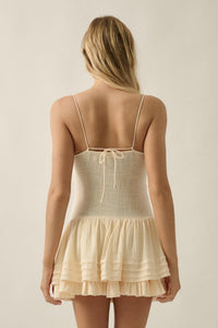 Play Date Lace-Inset Cotton Gauze Mini Dress - ShopPromesa