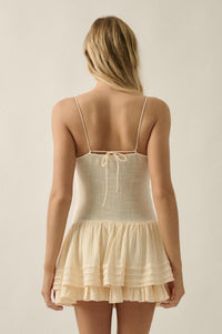 Play Date Lace-Inset Cotton Gauze Mini Dress - ShopPromesa