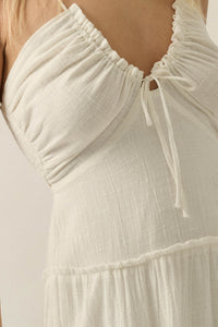 Soft Breeze Cotton Gauze Tiered Halter Maxi Dress - ShopPromesa