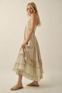 Roaming Free Cotton Gauze and Lace Maxi Dress - ShopPromesa
