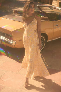 Cherished Blossoms Floral Crepe Halter Maxi Dress - ShopPromesa