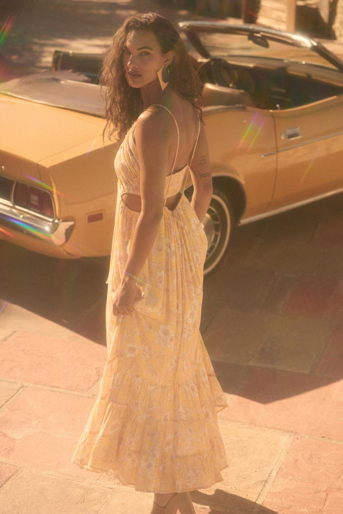 Cherished Blossoms Floral Crepe Halter Maxi Dress - ShopPromesa