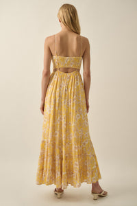 Cherished Blossoms Floral Crepe Halter Maxi Dress - ShopPromesa
