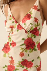 Sweetest Rose Floral-Print Satin Maxi Slip Dress - ShopPromesa