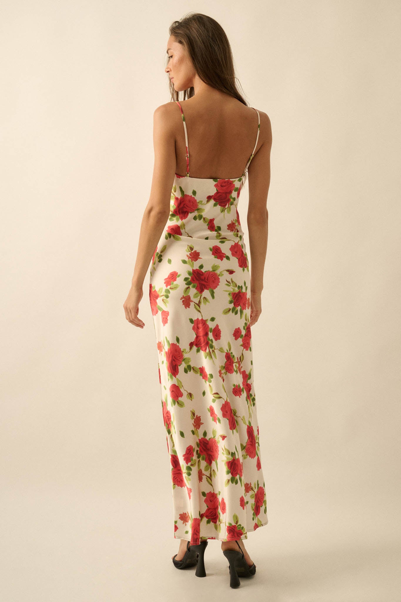 Sweetest Rose Floral-Print Satin Maxi Slip Dress - ShopPromesa
