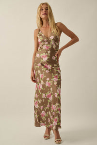 Sweetest Rose Floral-Print Satin Maxi Slip Dress - ShopPromesa