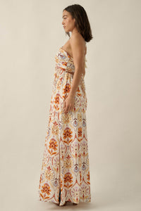 Rare Blooms Floral Medallion-Print Halter Maxi Dress - ShopPromesa