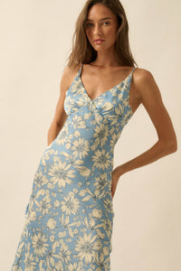 Darling Daisy Floral Satin Maxi Slip Dress - ShopPromesa