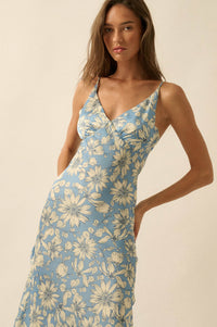 Darling Daisy Floral Satin Maxi Slip Dress - ShopPromesa
