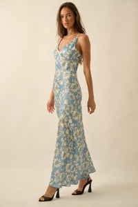 Darling Daisy Floral Satin Maxi Slip Dress - ShopPromesa