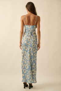 Darling Daisy Floral Satin Maxi Slip Dress - ShopPromesa