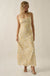 Dreamy Daisy Floral Satin Lace-Up Back Maxi Dress - ShopPromesa