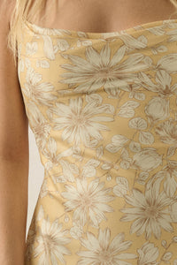 Dreamy Daisy Floral Satin Lace-Up Back Maxi Dress - ShopPromesa