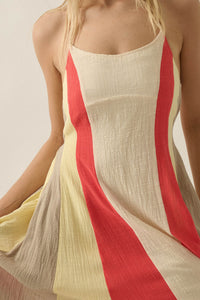 Riviera Dream Colorblock Cotton Gauze Maxi Dress - ShopPromesa