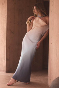 Inner Glow Ombre Satin Cowl-Neck Maxi Dress - ShopPromesa