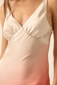 Afterglow Ombre Satin Bias-Cut Maxi Slip Dress - ShopPromesa