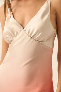 Afterglow Ombre Satin Bias-Cut Maxi Slip Dress - ShopPromesa