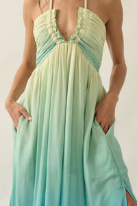 Shades of Summer Ombre Tie-Back Halter Maxi Dress - ShopPromesa