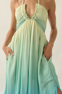 Shades of Summer Ombre Tie-Back Halter Maxi Dress - ShopPromesa