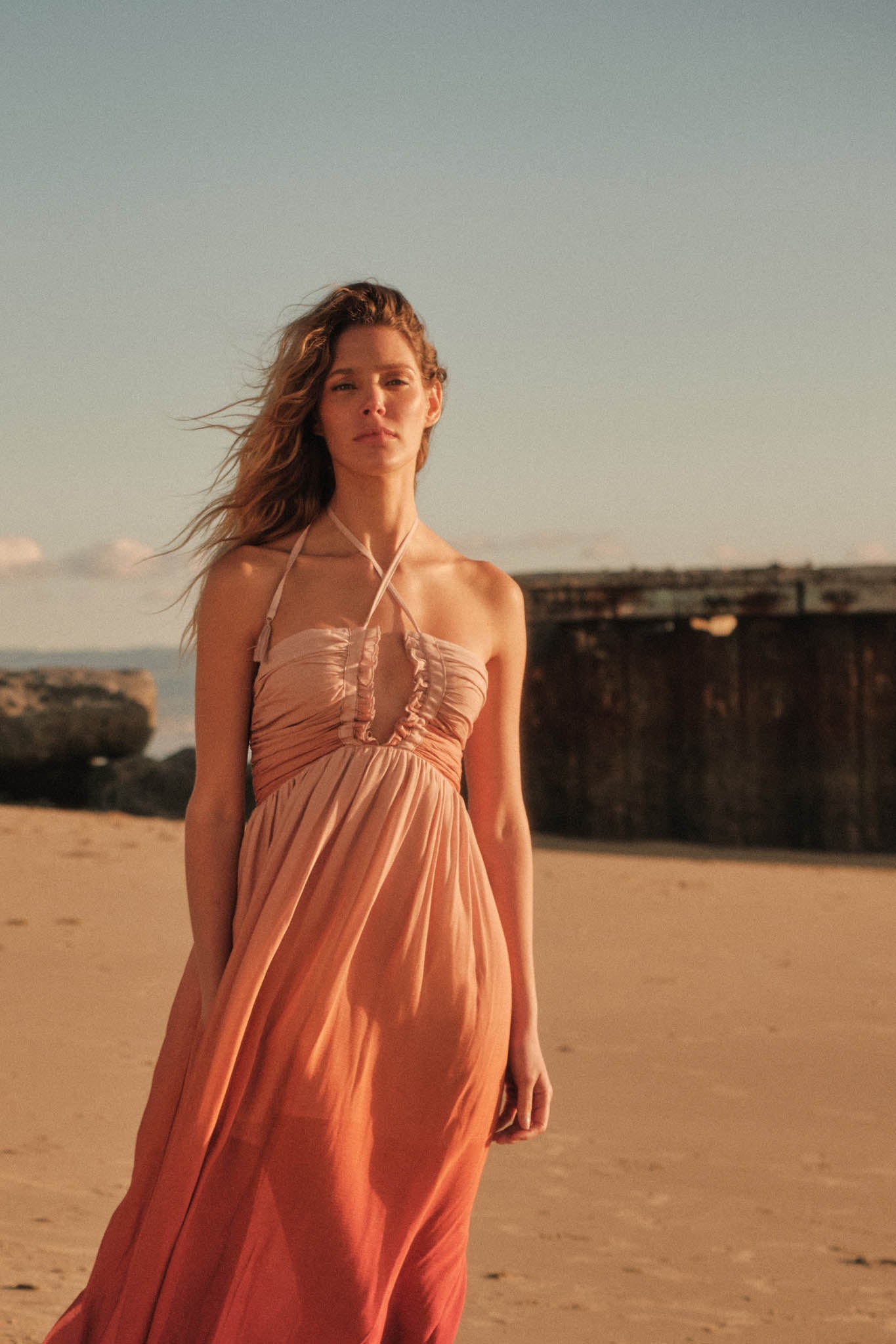Shades of Summer Ombre Tie-Back Halter Maxi Dress - ShopPromesa