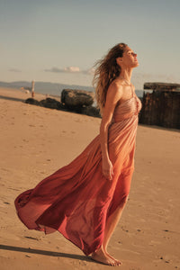 Shades of Summer Ombre Tie-Back Halter Maxi Dress - ShopPromesa
