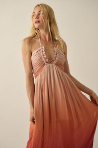 Shades of Summer Ombre Tie-Back Halter Maxi Dress - ShopPromesa