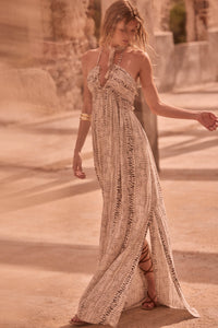 Just Wander Abstract-Print Tie-Back Halter Maxi Dress - ShopPromesa