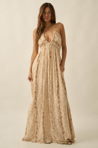 Just Wander Abstract-Print Tie-Back Halter Maxi Dress - ShopPromesa