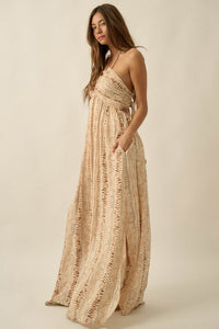 Just Wander Abstract-Print Tie-Back Halter Maxi Dress - ShopPromesa