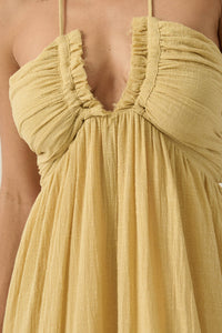 Forever Free Cotton Gauze Tie-Back Halter Maxi Dress - ShopPromesa