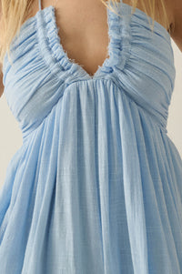 Forever Free Cotton Gauze Tie-Back Halter Maxi Dress - ShopPromesa
