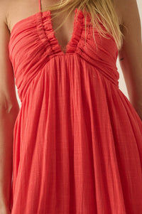 Forever Free Cotton Gauze Tie-Back Halter Maxi Dress - ShopPromesa