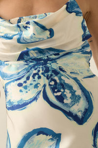 Royal Garden Floral Satin Cowl-Neck Maxi Dress - ShopPromesa