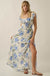 Elegant Garden Floral Smocked Off-Shoulder Maxi Dress - ShopPromesa