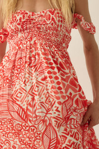 Fellow Voyager Batik-Print Off-Shoulder Maxi Dress - ShopPromesa