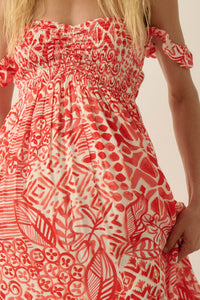Fellow Voyager Batik-Print Off-Shoulder Maxi Dress - ShopPromesa