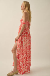 Fellow Voyager Batik-Print Off-Shoulder Maxi Dress - ShopPromesa